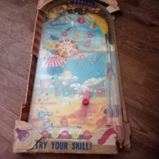 Vintage splash down pinball type toy.in original box.space era