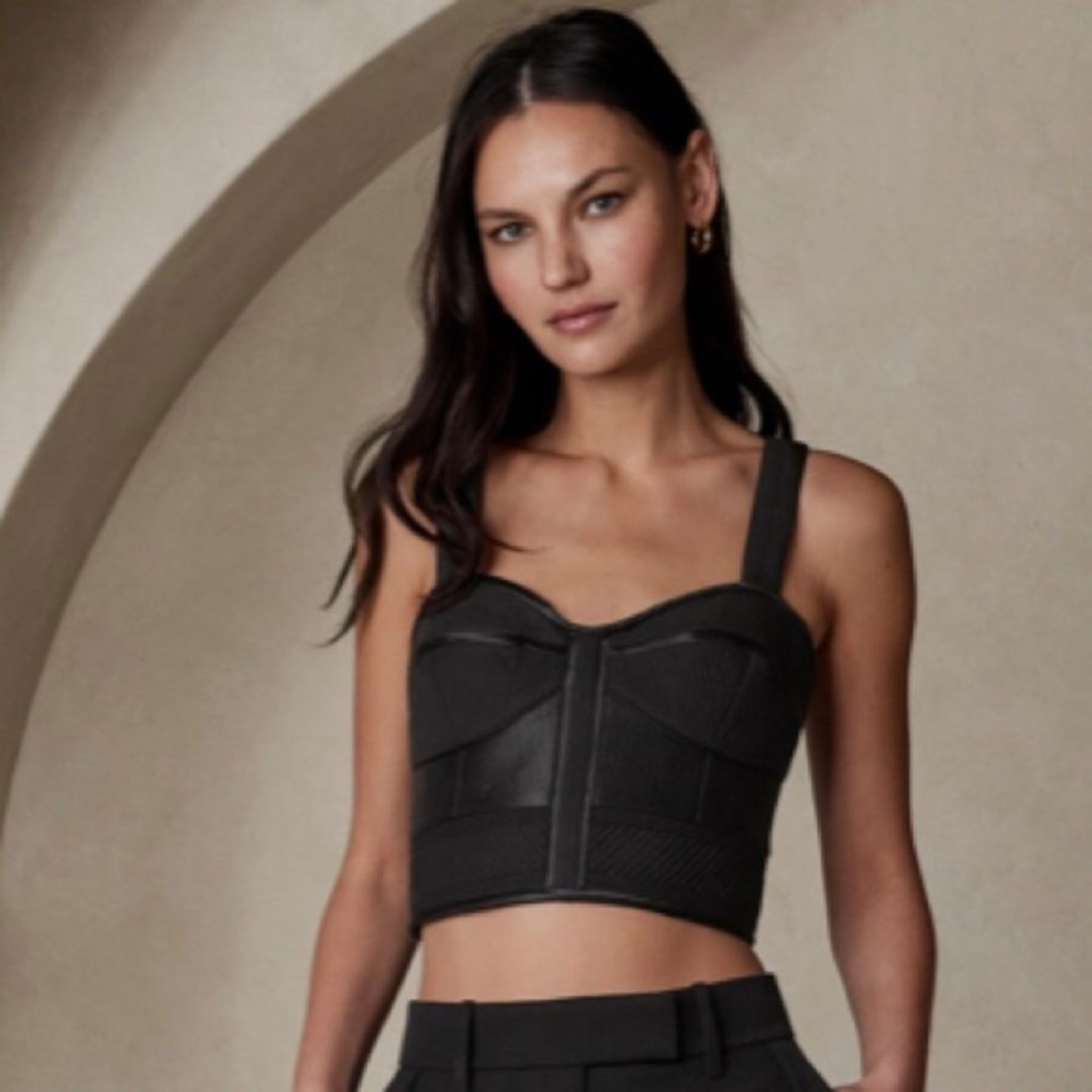 NWT! Banana Republic Black Clover Bustier Top - Size 8