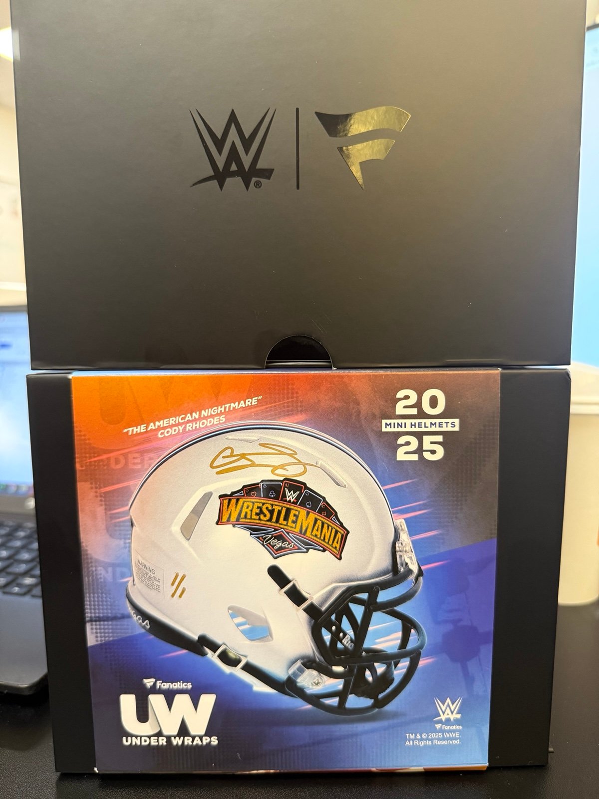 Wrestlemania 41 Limited edition LA KNIGHT Signed Mini Helmet