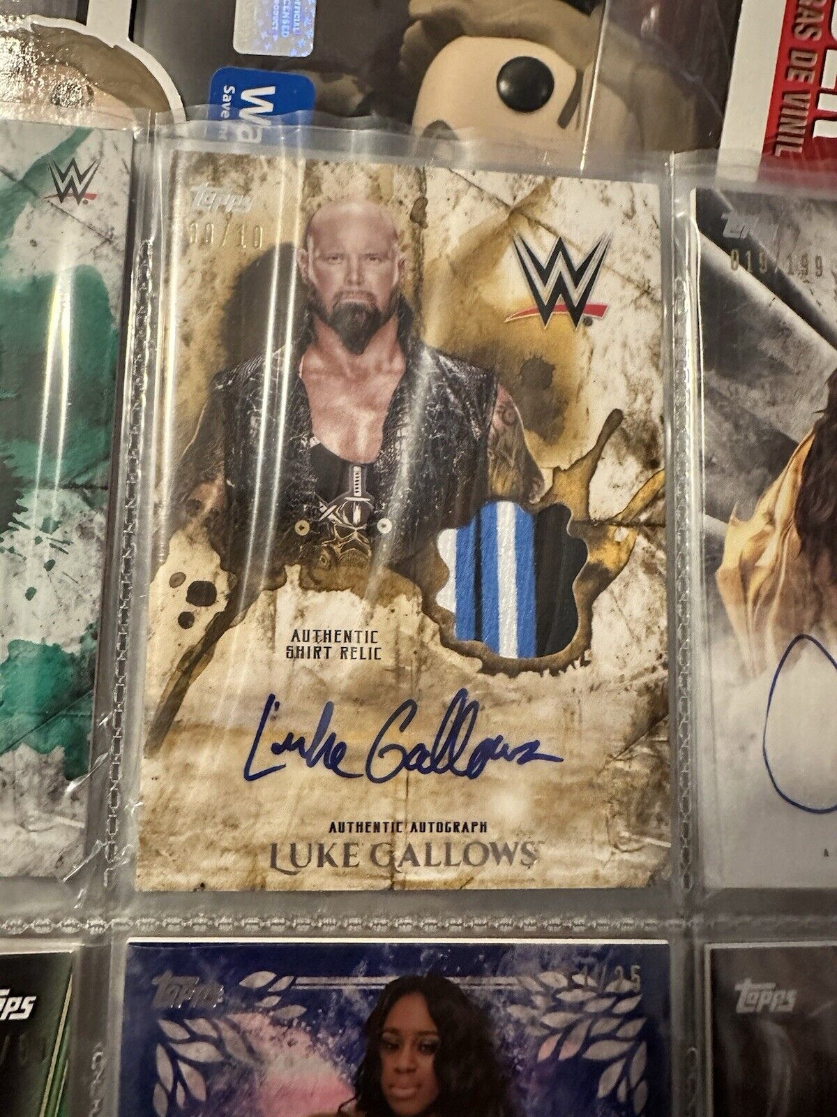LUKE GALLOWS 2018 Topps WWE Undisputed GOLD 3 Color Shirt Patch Auto /10