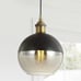 Nixon 7.5 in. 1-Light Gold/Black Adjustable Drop Globe Metal/Glass LED Pendant