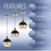 Nixon 7.5 in. 1-Light Gold/Black Adjustable Drop Globe Metal/Glass LED Pendant