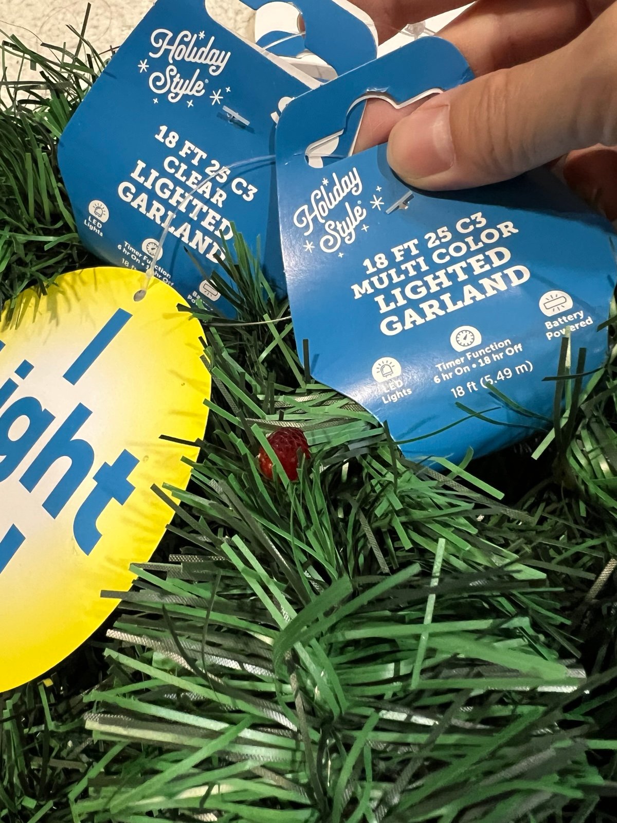 Holiday Garlands with LED lights, 18ft