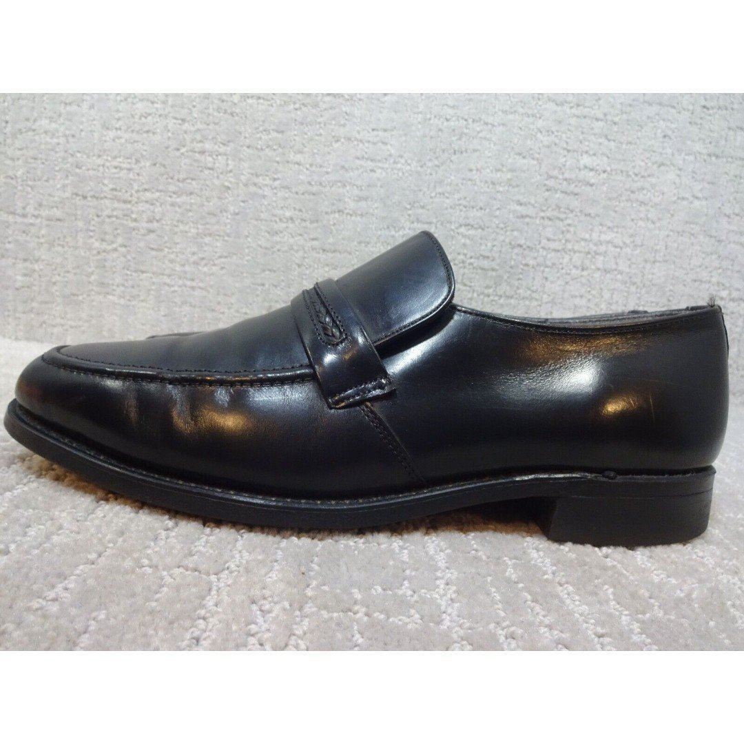 Town Craft Men's Size 10D US Black Leather Apron Toe Slip On Loafers Shoes