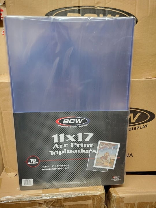 Pack of 10 BCW 11 x 17 Hard Plastic Topload Holders 11x17 rigid protector sleeve