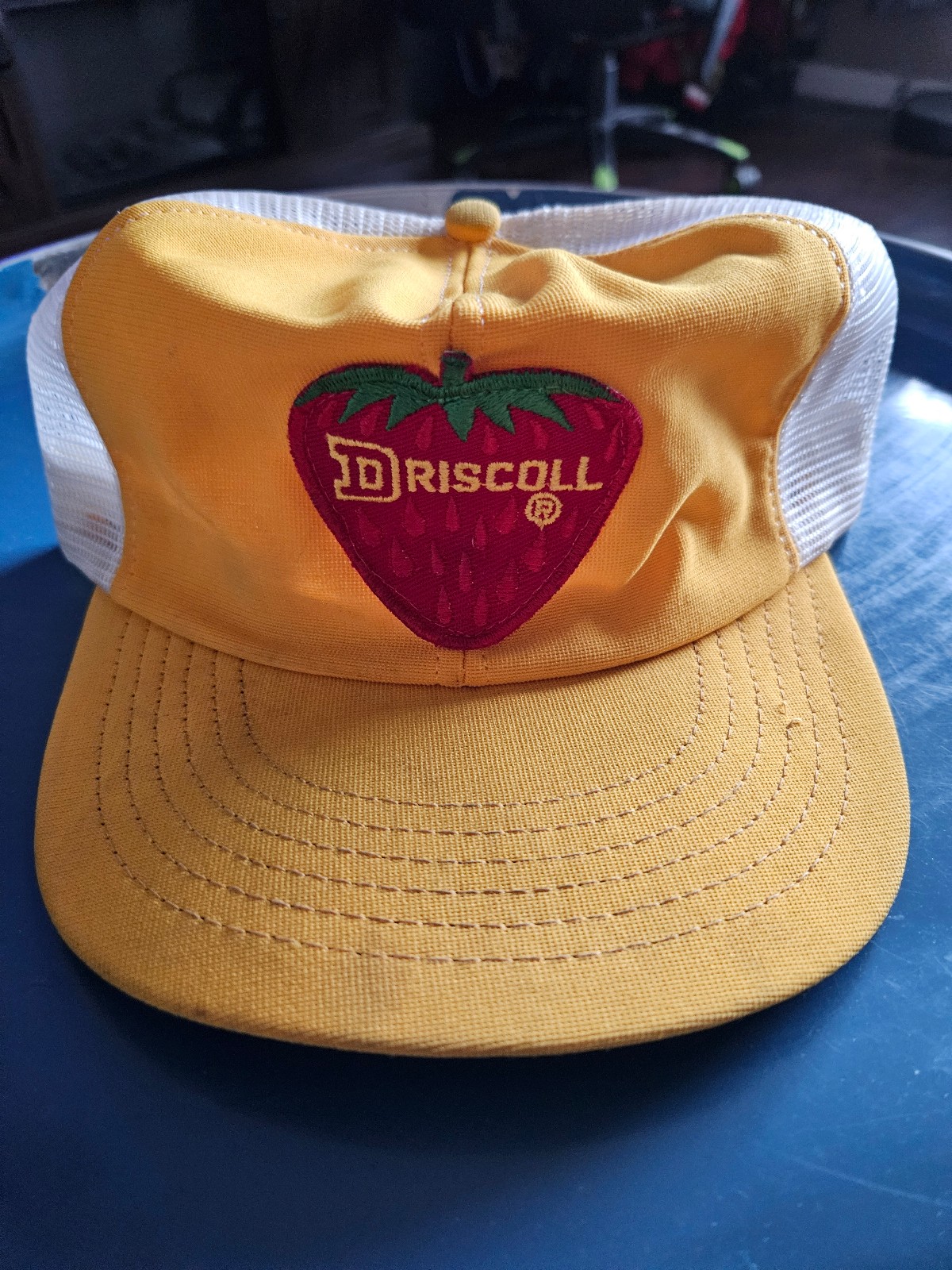 Vintage Driscoll Strawberry Patch Hat Logo Mesh USA Trucker Snapback