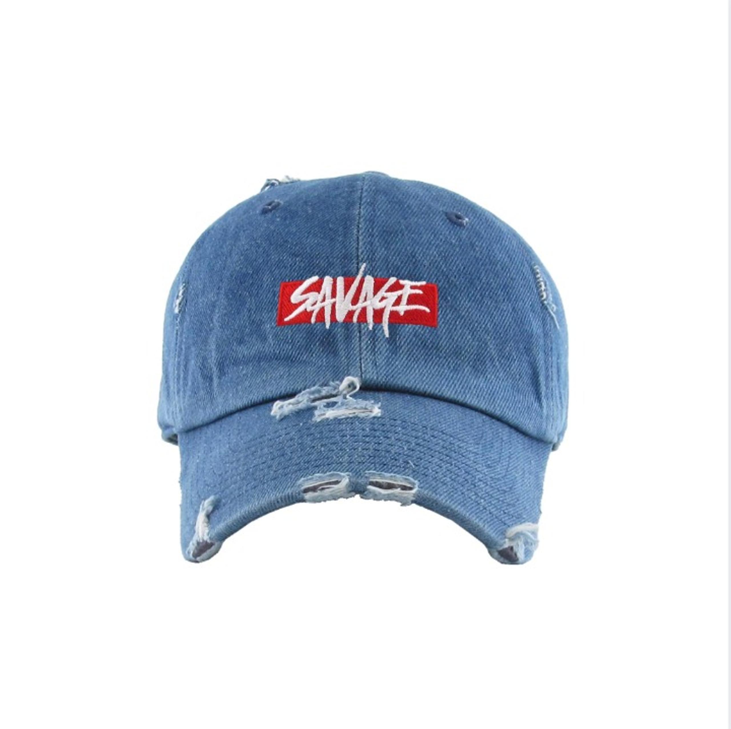 New! Men's Savage Distressed Denim Hat