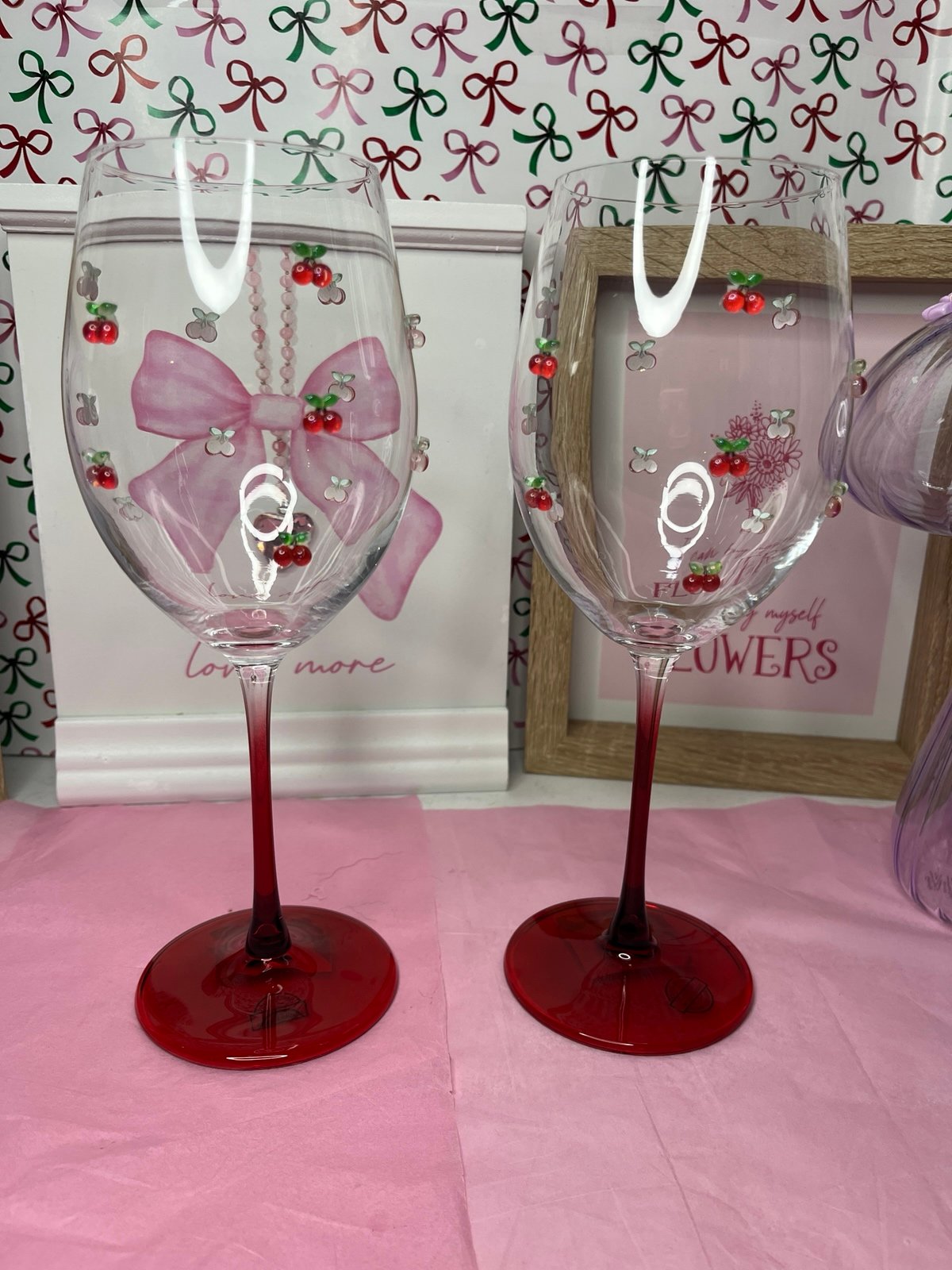 Viral Red Cherry Wine Glasses