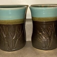J. Lynch Pottery Tumblers Set Of 4 Minneapolis, MN