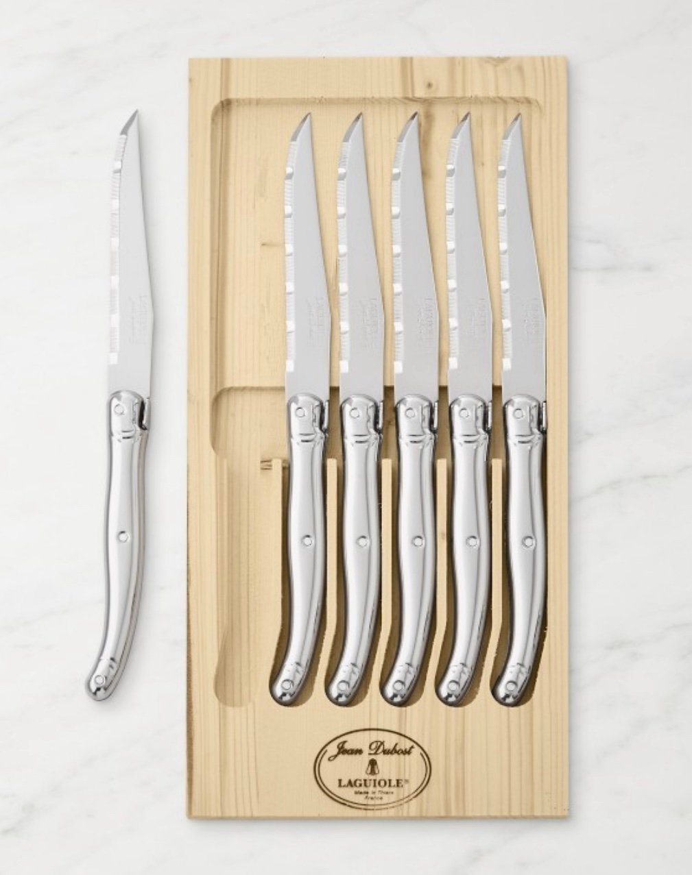 Jean Dubost Laguiole Stainless Steel Steak Knives