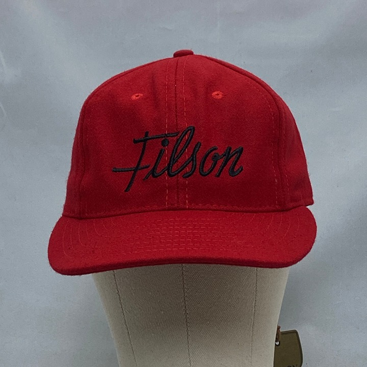 EBBETS FIELD FLANNELS x FILSON Logger Baseball Cap Men One-Size WOOL Script Logo