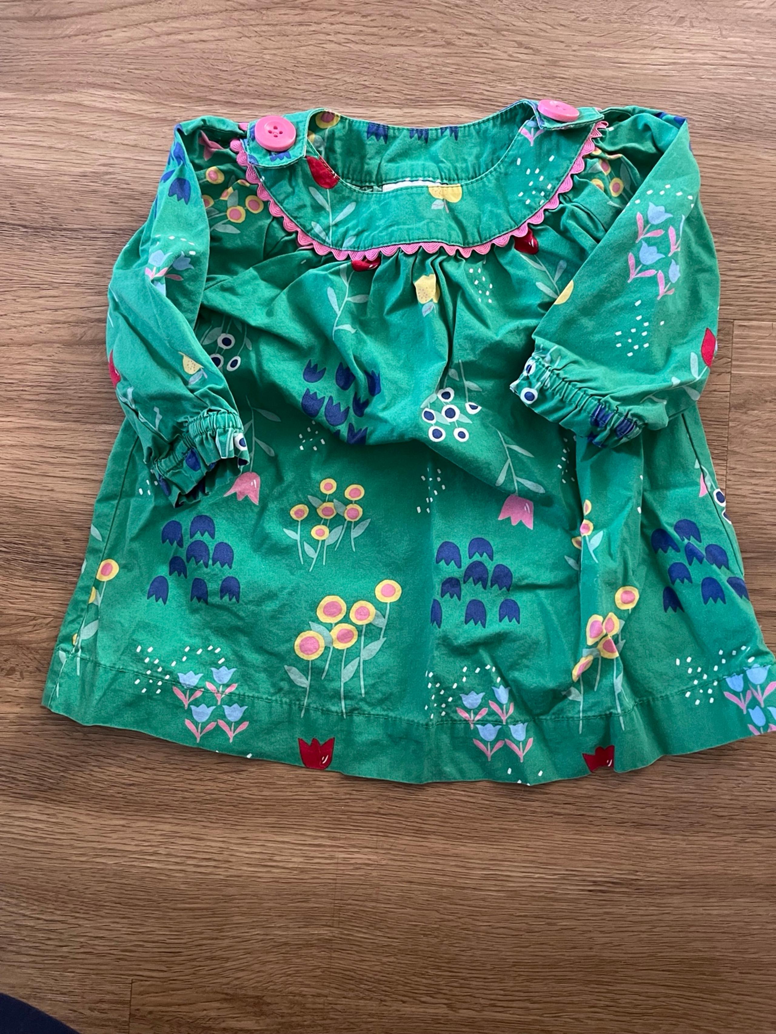 Hanna Andersson Baby Girl Green Floral Dress