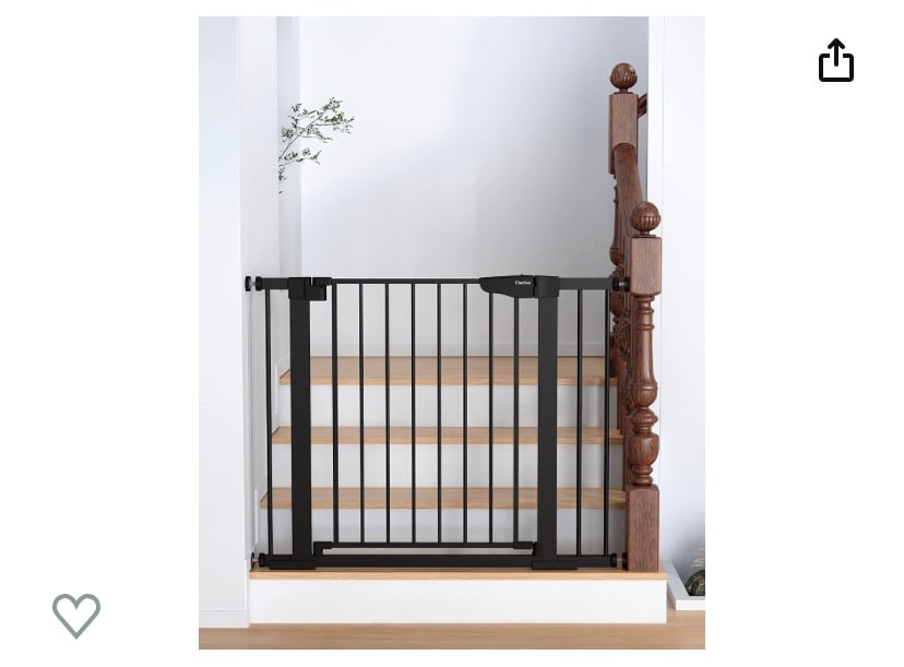 Cumbor Pressure Mounted Self Closing Baby Gate, Blk