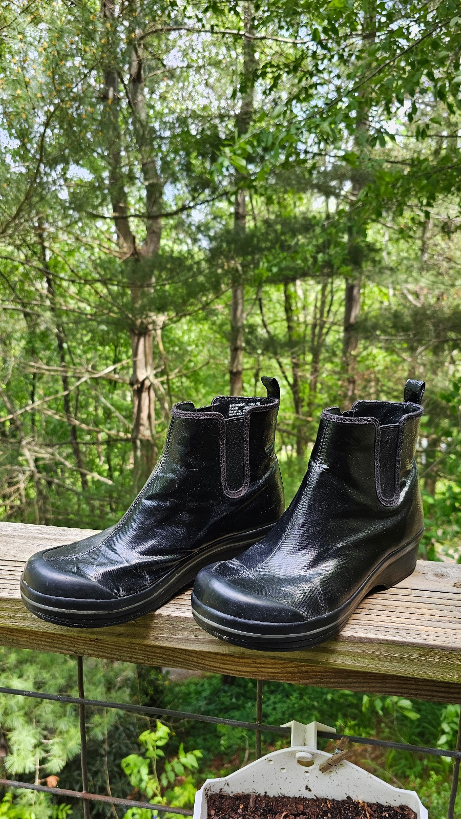 Dansko Vail Coated Black Canvas Chelsea Rain Booties