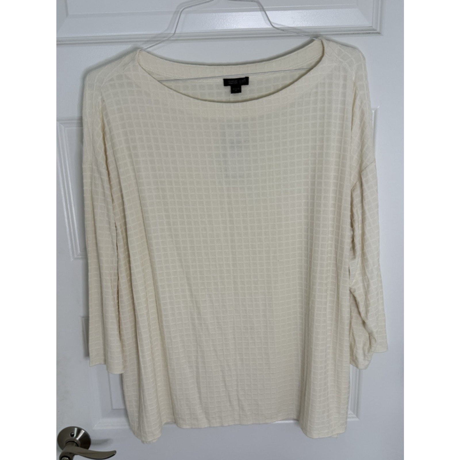 J.JILL Cream Square Pattern Classy Tunic Forever Collection Women's Size XL