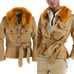 J. Crew Peplum chino jacket with faux fur collar size medium