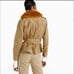 J. Crew Peplum chino jacket with faux fur collar size medium