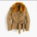 J. Crew Peplum chino jacket with faux fur collar size medium