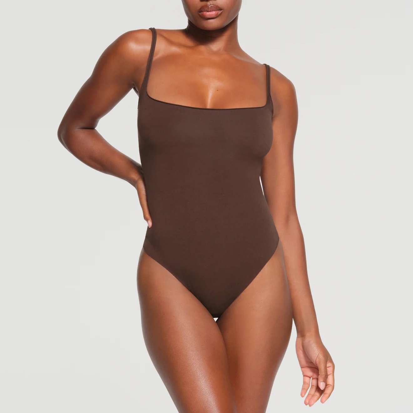 (2X)Skims RAW EDGE CAMI BODYSUIT - Espresso