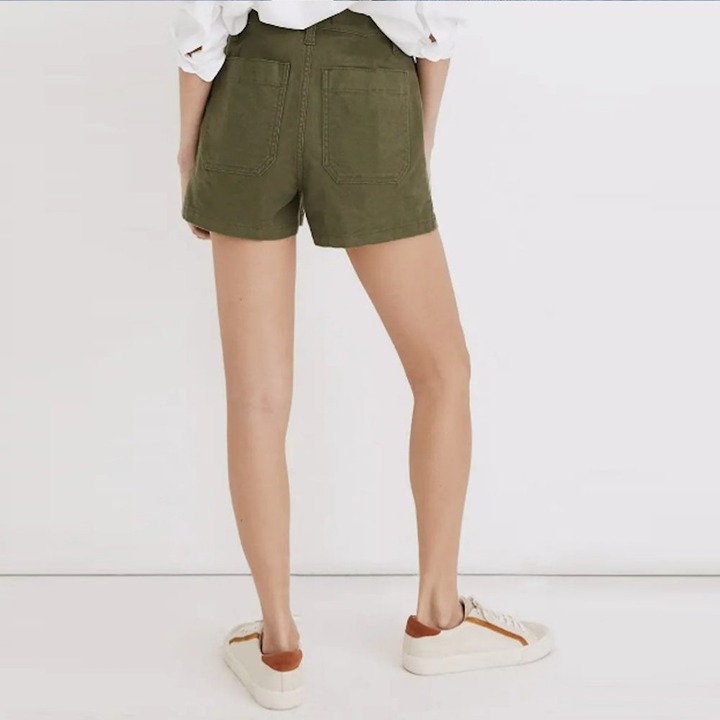 New Madewell Cotton Olive High Rise Shorts Size 30