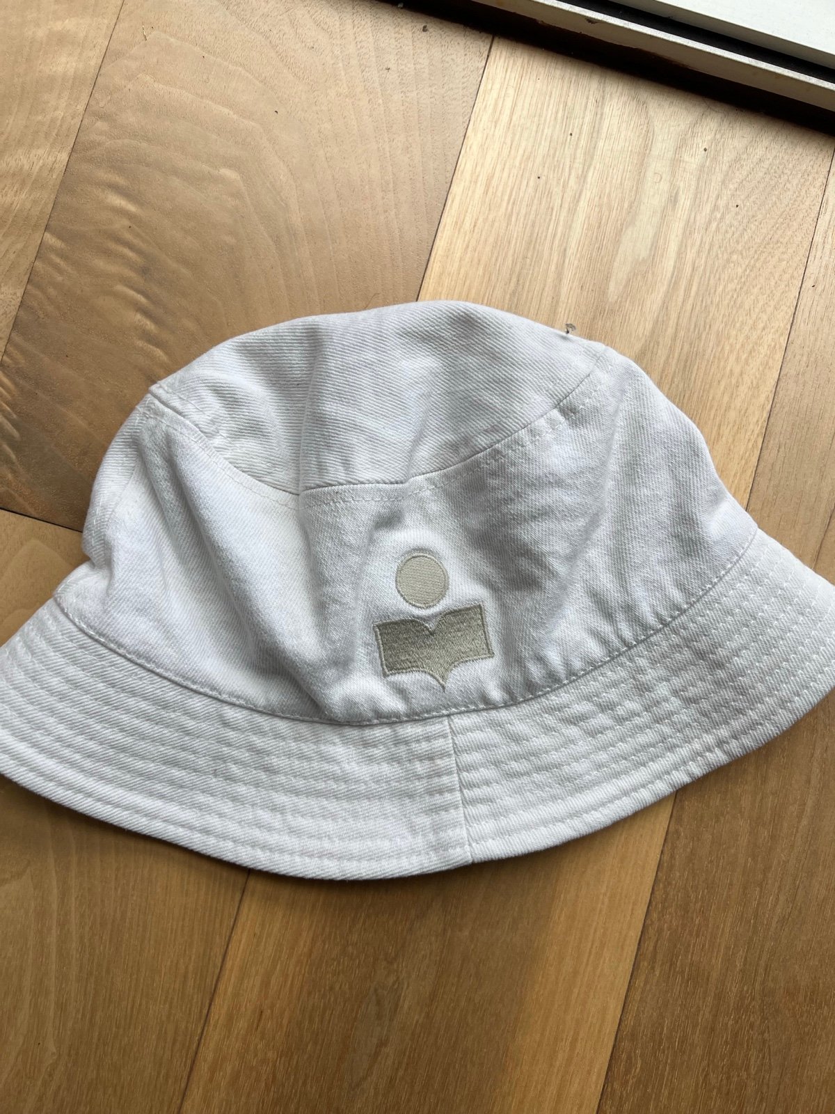 Isabel Marant White Haley Bucket Hat Size 57