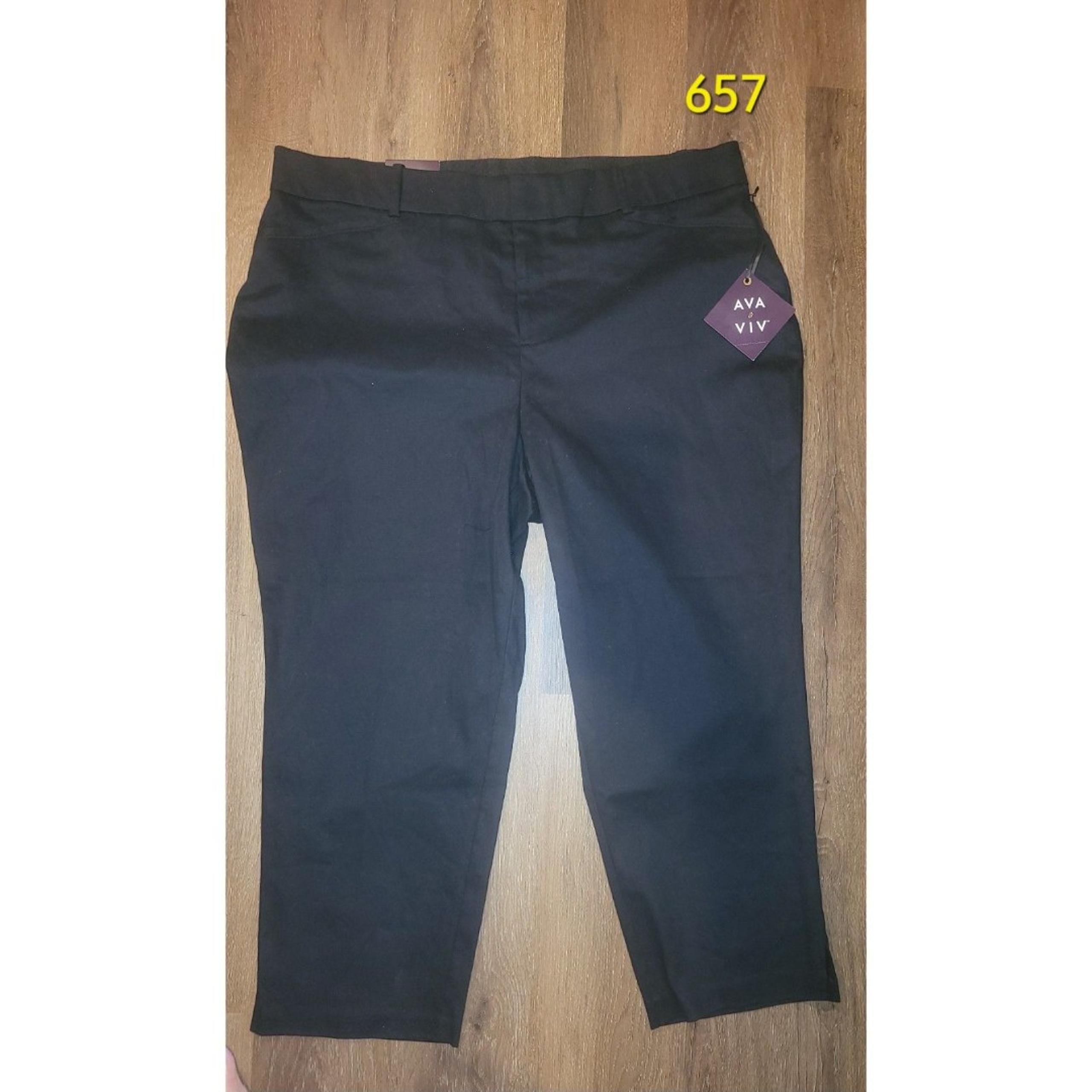 Ava & Viv Womens Black Comfort Waist High Rise Stretch sz 20