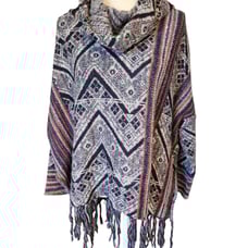 Free people be the one wool blend poncho medium gray red size medium