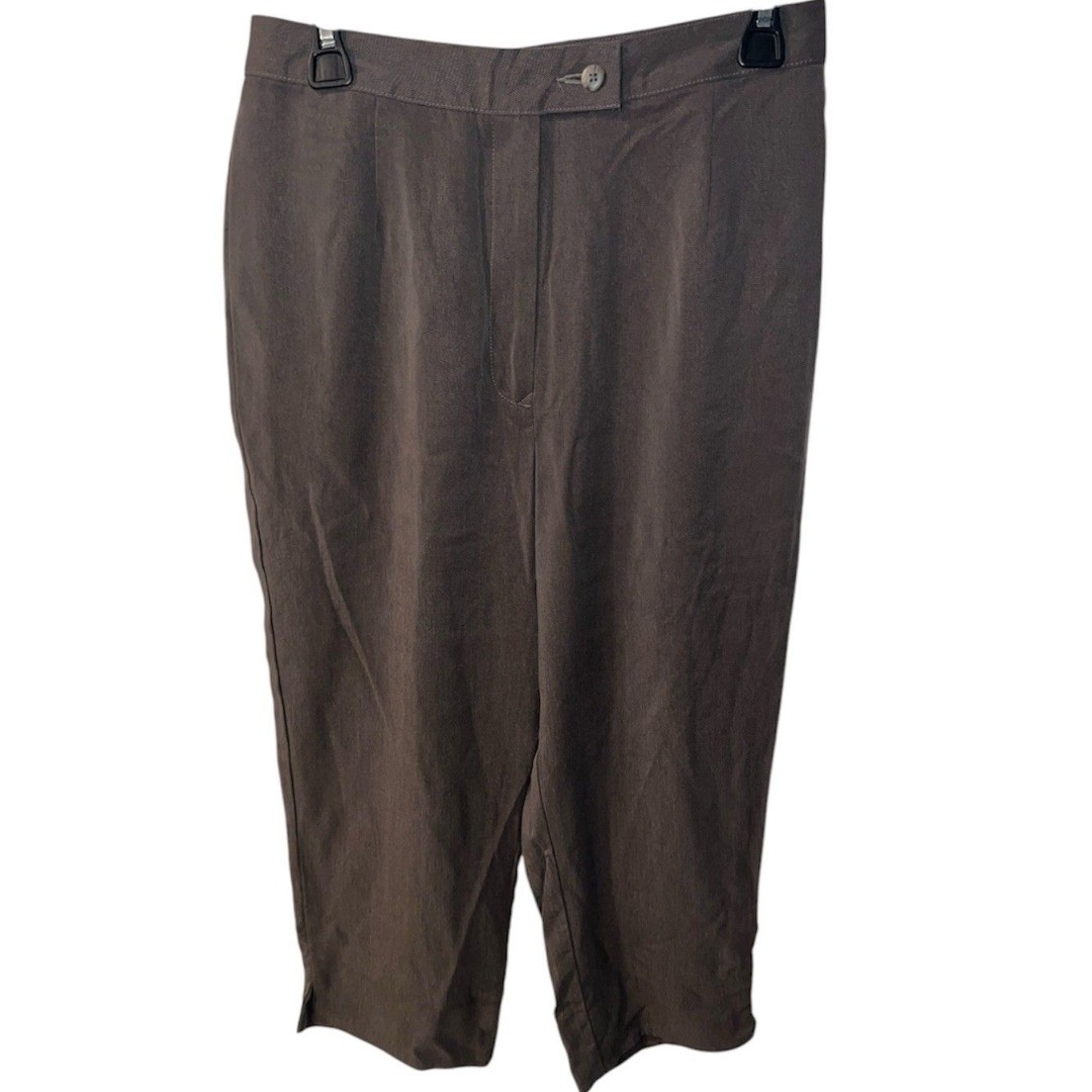 Tori Richard Honolulu Cropped Pants Womens Sz 10 Brown Tencel Lyocell Casual New