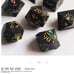 Fey Illuminations hand-painted & handmade 7 piece dice set by Everything Dice