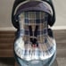 Vintage 2002 Graco Blue/Yellow Plaid Baby Seat Carrier Seat With Base