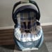 Vintage 2002 Graco Blue/Yellow Plaid Baby Seat Carrier Seat With Base