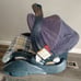 Vintage 2002 Graco Blue/Yellow Plaid Baby Seat Carrier Seat With Base
