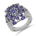 Sterling Silver Tanzanite & Zircon Cluster Ring SR-3947