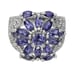 Sterling Silver Tanzanite & Zircon Cluster Ring SR-3947