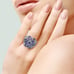 Sterling Silver Tanzanite & Zircon Cluster Ring SR-3947