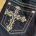 Miss Me Dark Blue Rhinestone Cross Pocket Denim Boot Cut Jeans 32 Altered