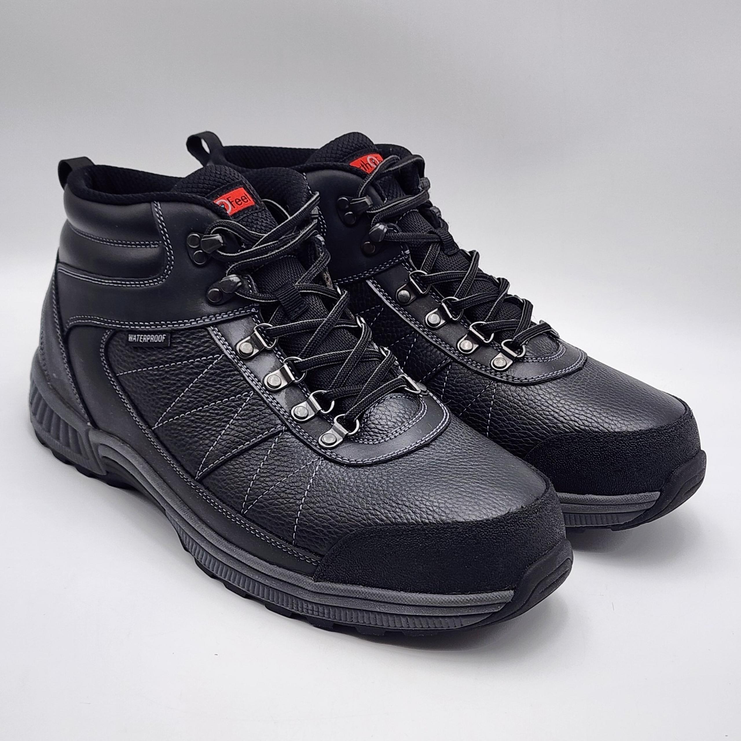 Orthofeet Hunter 488 Black Leather Waterproof Boots Men's Size 13 2E Wide