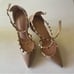 NEW Elegant Studded Nude Heels Pointy Toe Womans EU 38 / 7.5