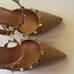 NEW Elegant Studded Nude Heels Pointy Toe Womans EU 38 / 7.5