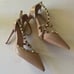 NEW Elegant Studded Nude Heels Pointy Toe Womans EU 38 / 7.5