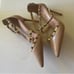 NEW Elegant Studded Nude Heels Pointy Toe Womans EU 38 / 7.5