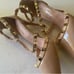 NEW Elegant Studded Nude Heels Pointy Toe Womans EU 38 / 7.5