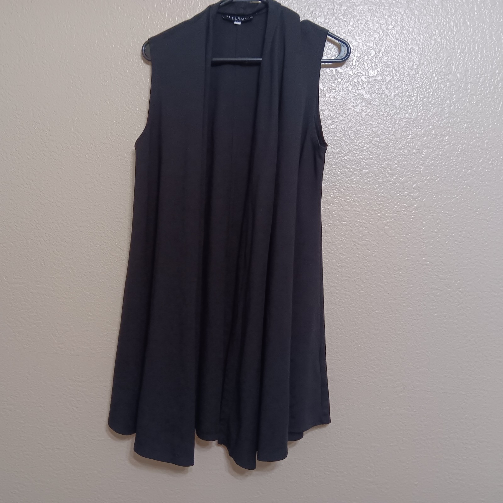 Bryn Walker Black Long Open Front Oversized Vest
