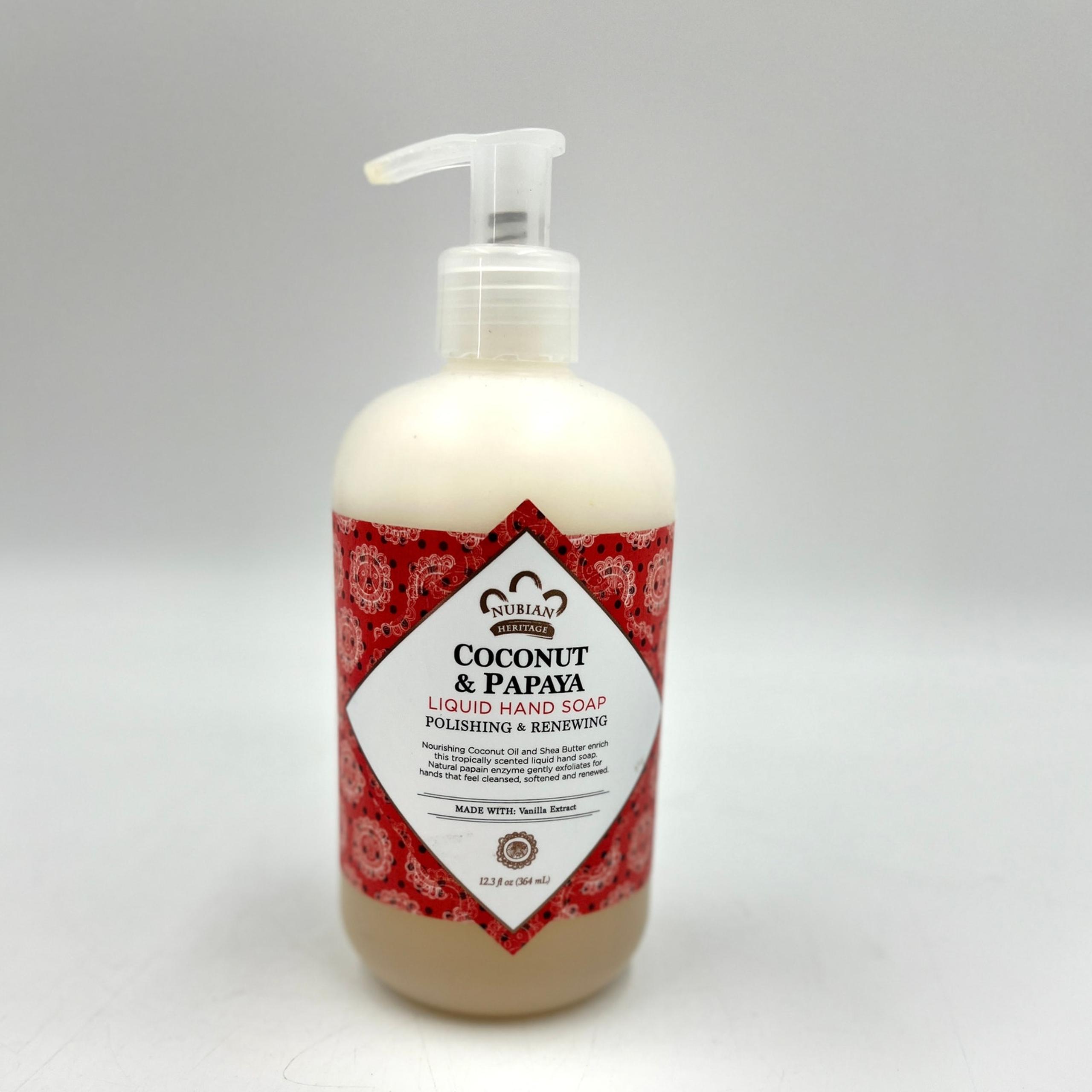 Nubian Heritage Coconut & Papaya Liquid Hand Soap 12.3 floz New
