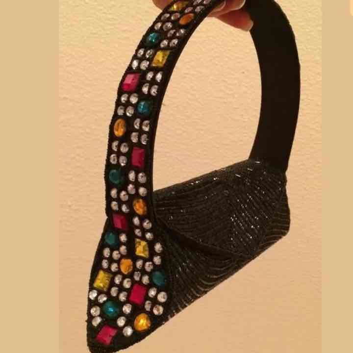 METRO Vintage 70's DISCO Beaded Crystals & Jewels Bag Made in FRANCE Nice!
