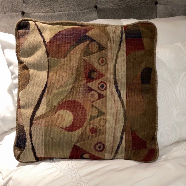 Beautiful Soft Geometric Couch Pillow Square brown