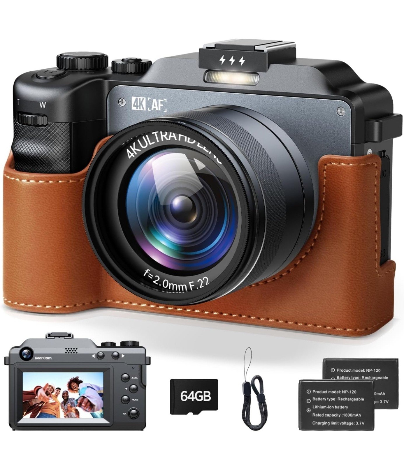 Digital Camera Autofocus 64MP Vlog Camera