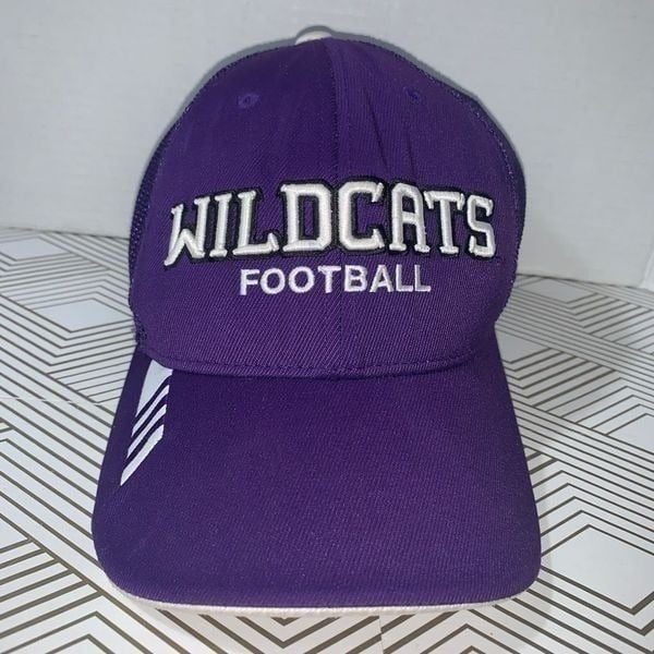 Adidas Northwestern Wildcats NCAA Football L/XL Cap Purple Climalite Snapback