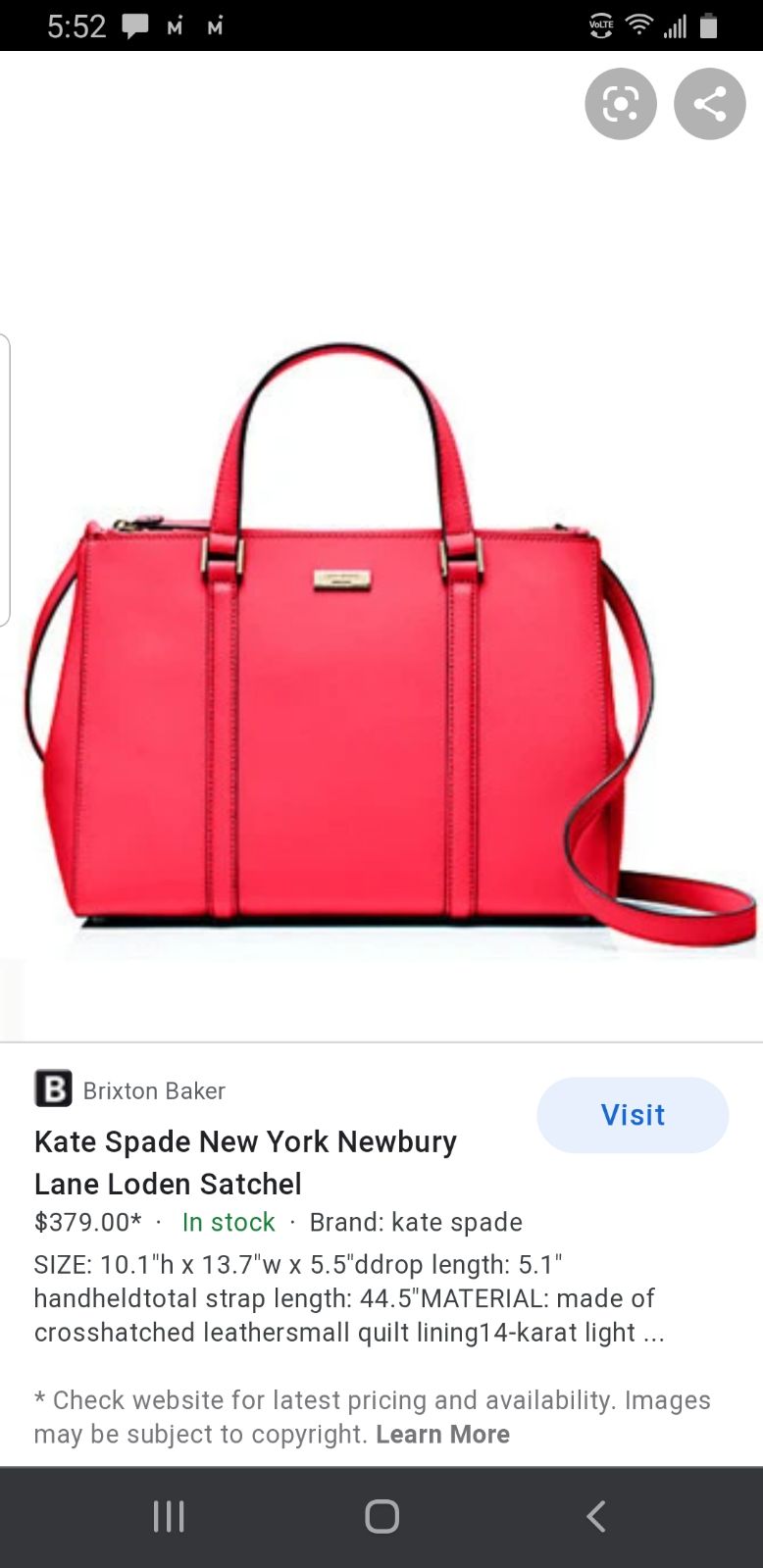 KATE SPADE leather new york newbury lane