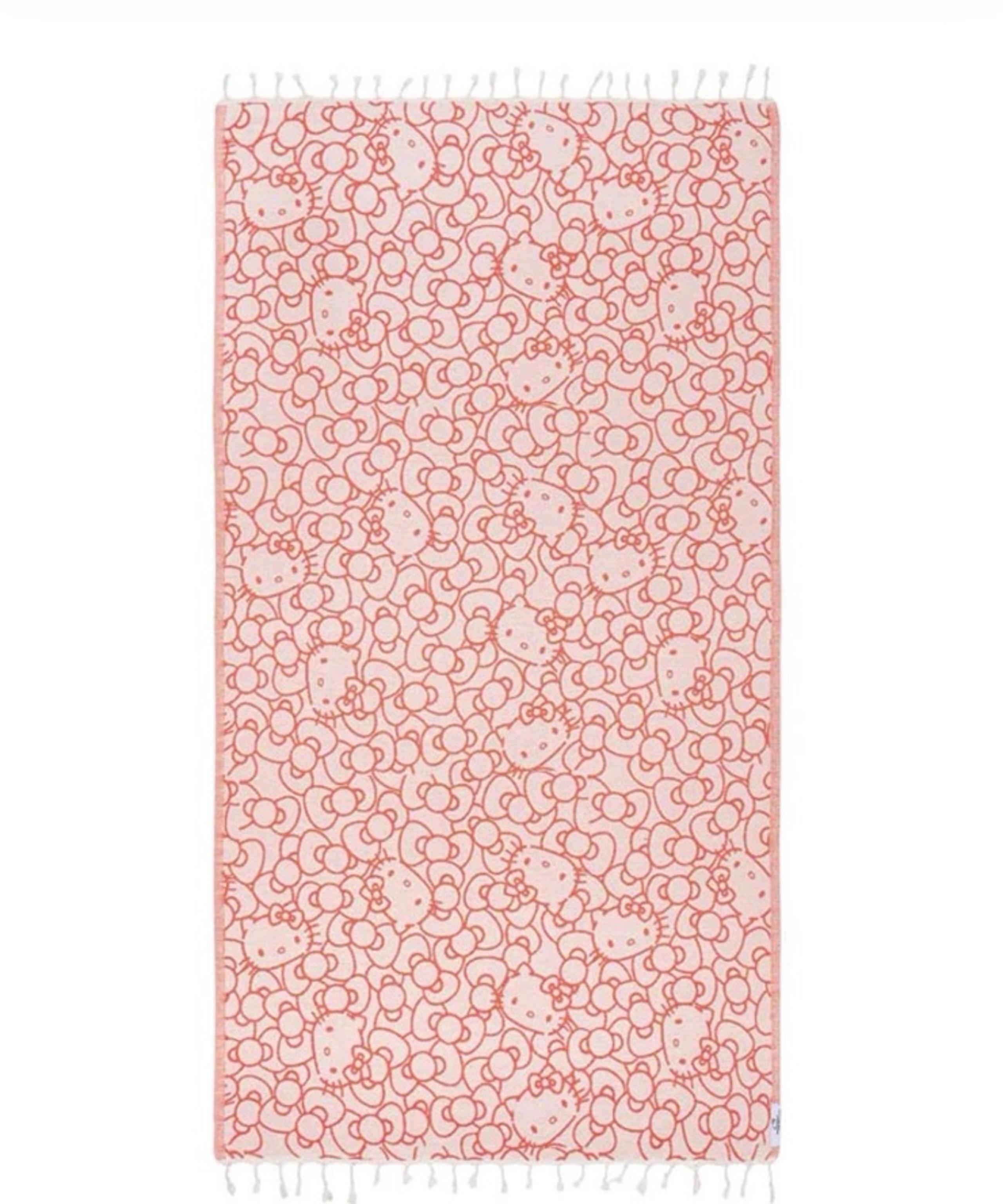 Sand Cloud Orange White Bow Hello Kitty Beach Towel Trinket Plush